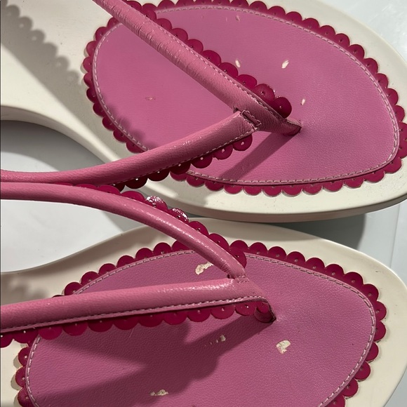 Cole Haan Pink and White Scalloped Sandals - Picture 5 of 7